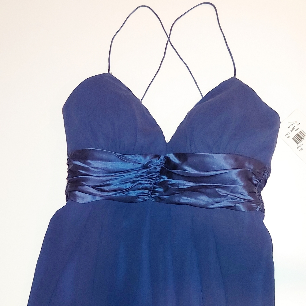 Nicole Miller Maxi 12 Midnight Blue Evening Dress